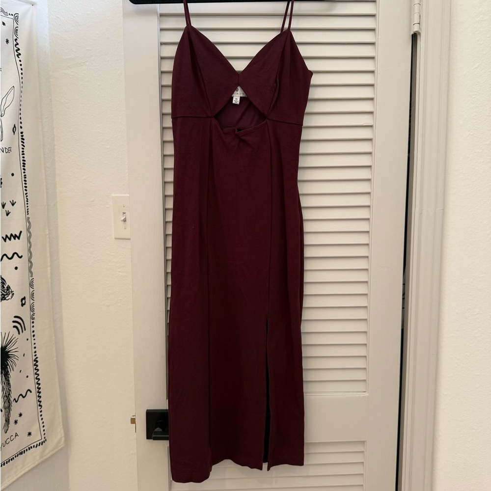 berry midi cutout event dress